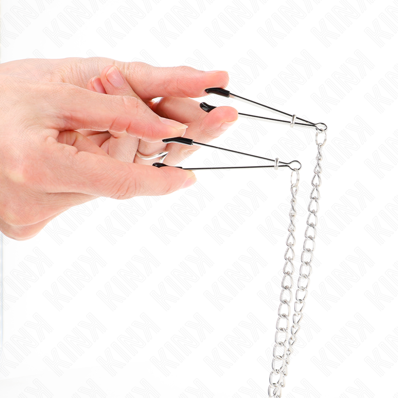 Pinces triple à tétons et clitoris avec chaîne — KINK NIPPLE GRIP