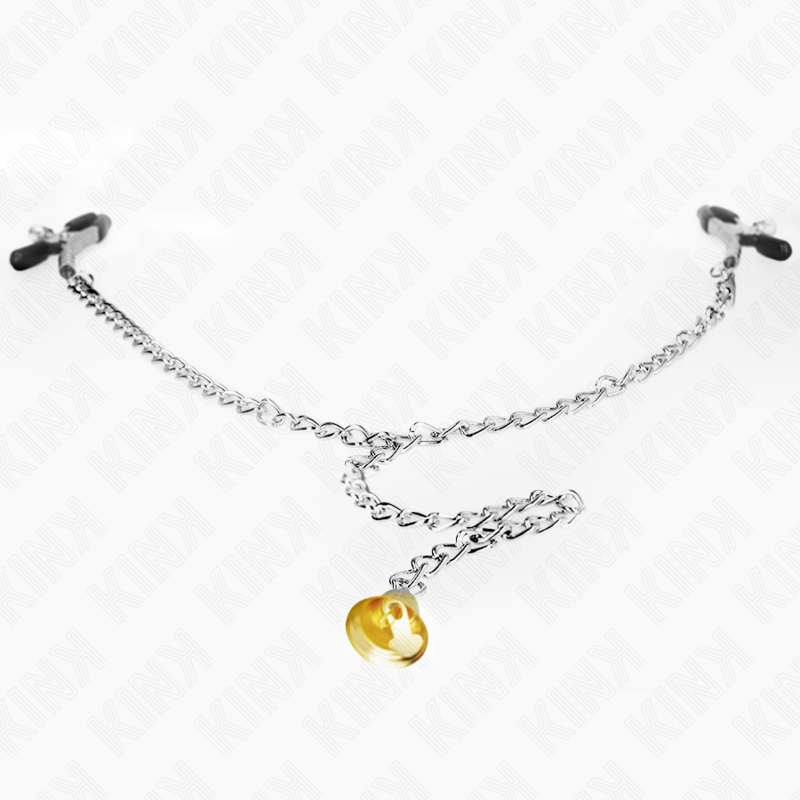 Pinces à tétons à chaîne avec pendentif corne — KINK NIPPLE GRIP