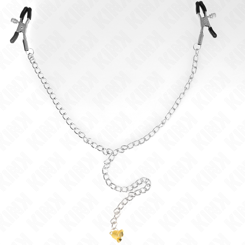 Pinces à tétons à chaîne avec pendentif corne — KINK NIPPLE GRIP