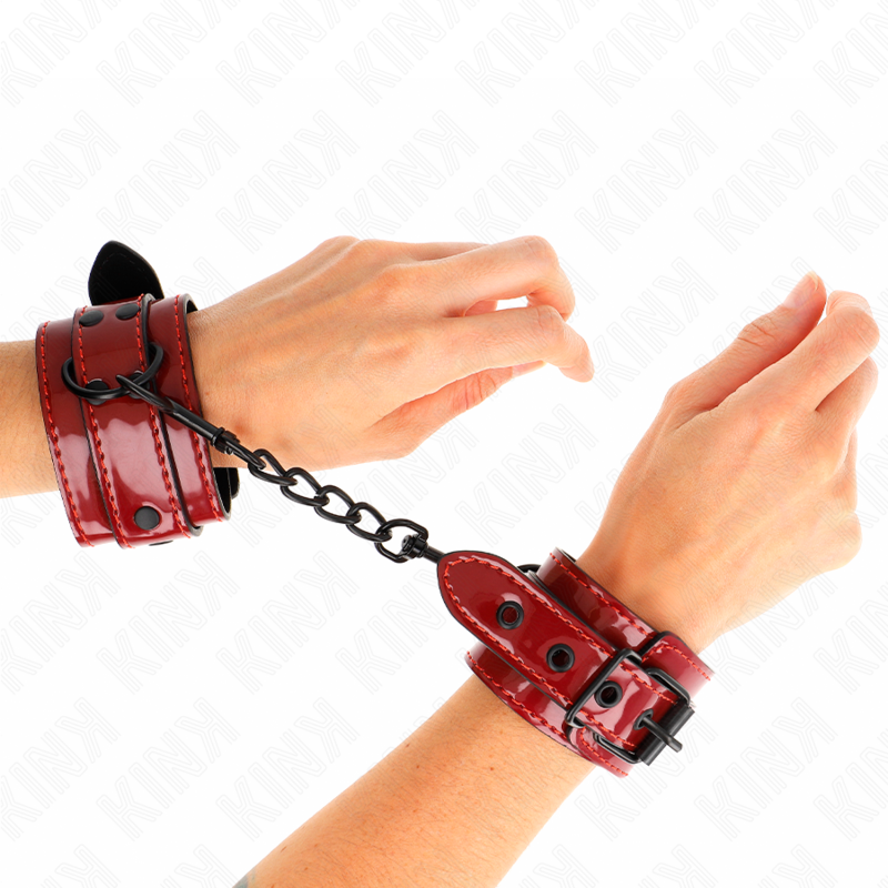 Poignets de contrainte rouge foncé 23 x 5 cm — KINK WRIST RESTRAINT