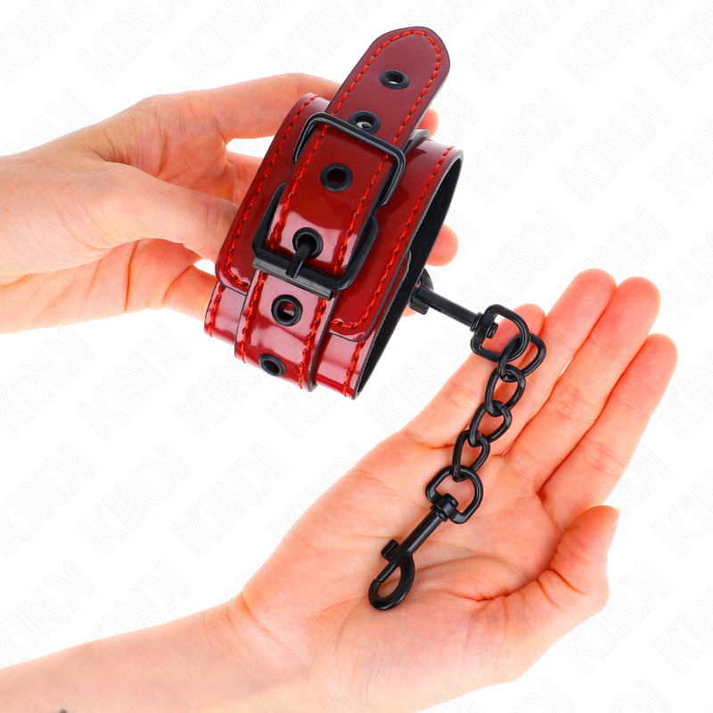 Poignets de contrainte rouge foncé 23 x 5 cm — KINK WRIST RESTRAINT
