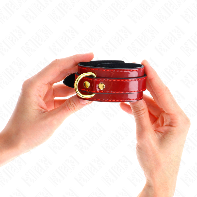 Joanna Angel Adjustable Wrist Cuffs Red & Gold Chain — KINK WRIST RESTRAINT