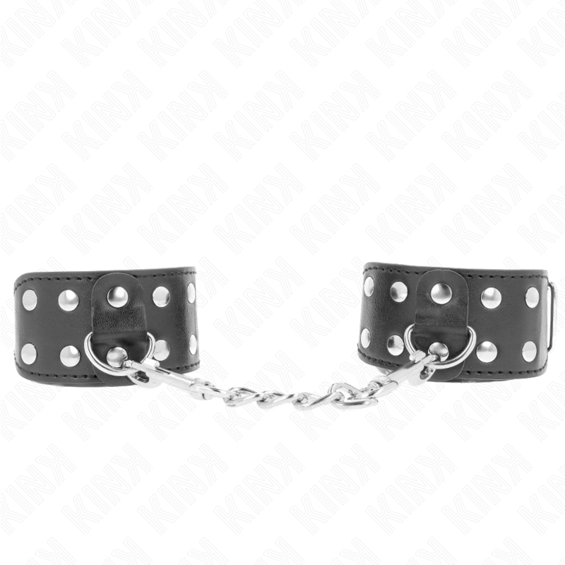 Bracelets de contrainte réglables double rangée de clous noirs — KINK WRIST RESTRAINT