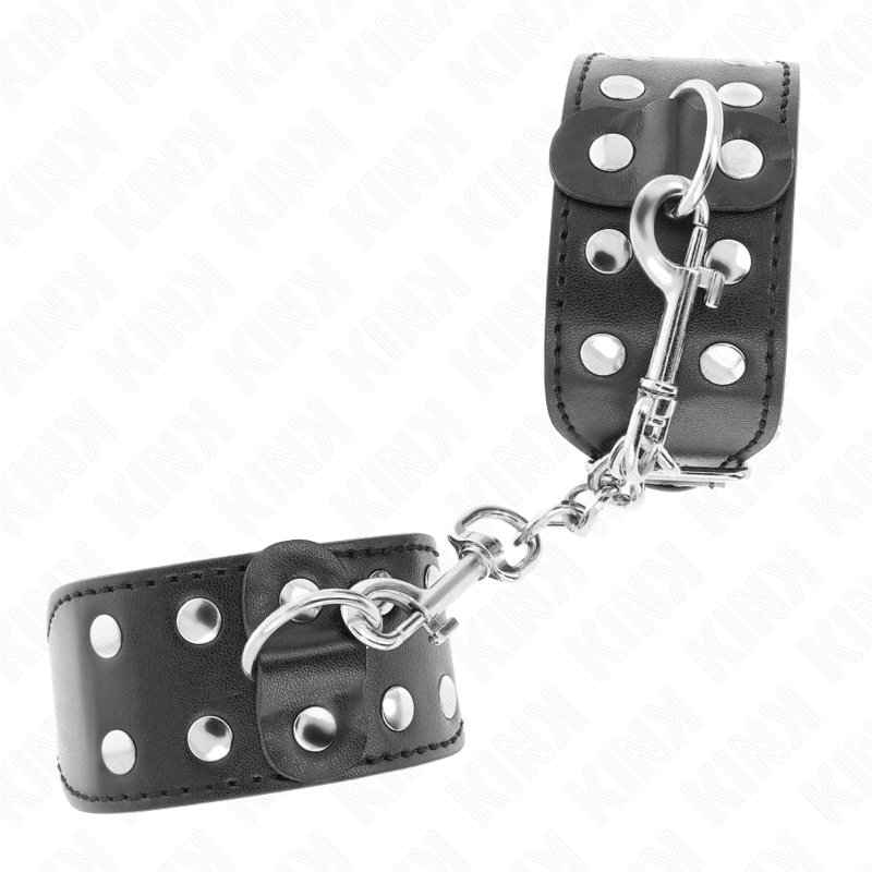 Bracelets de contrainte réglables double rangée de clous noirs — KINK WRIST RESTRAINT