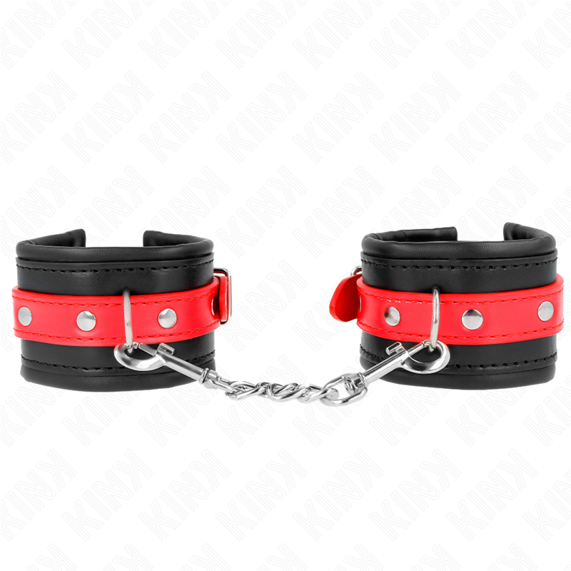 Poignets de contention ajustables noir et rouge — KINK WRIST RESTRAINT