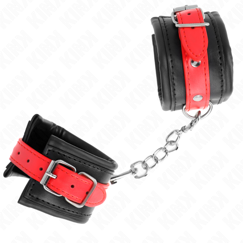 Poignets de contention ajustables noir et rouge — KINK WRIST RESTRAINT