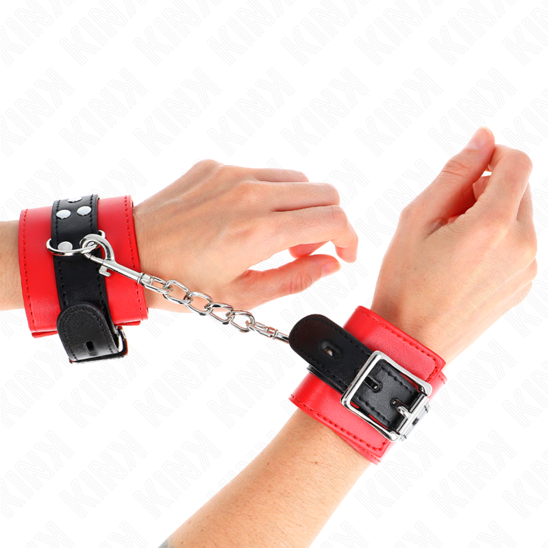Appui-poignets rouge avec ceinture noire réglable 17-28 cm x 6 cm — KINK WRIST RESTRAINT