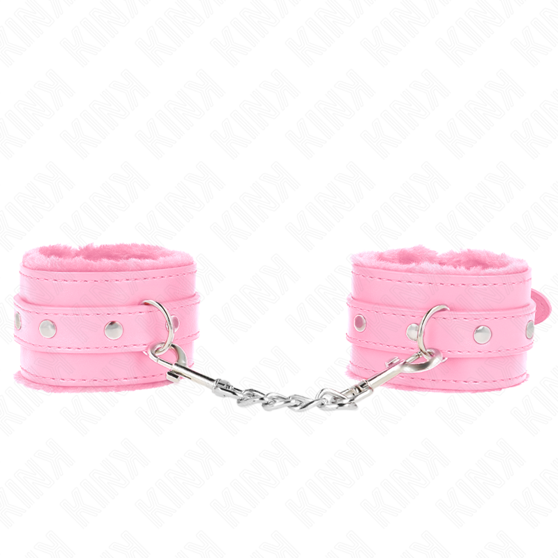 Apoios de pulso de pele dupla premium com cinta ajustável rosa — KINK