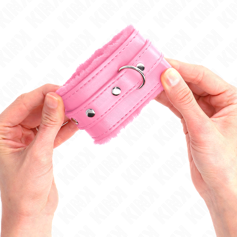 Apoios de pulso de pele dupla premium com cinta ajustável rosa — KINK