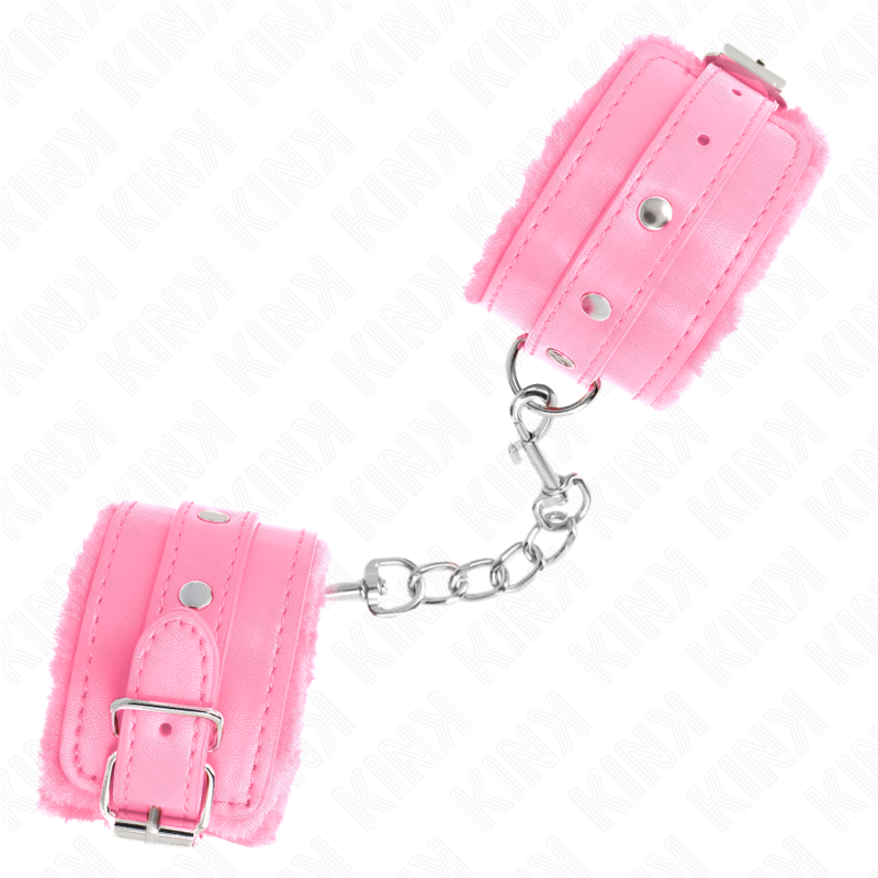 Apoios de pulso de pele dupla premium com cinta ajustável rosa — KINK
