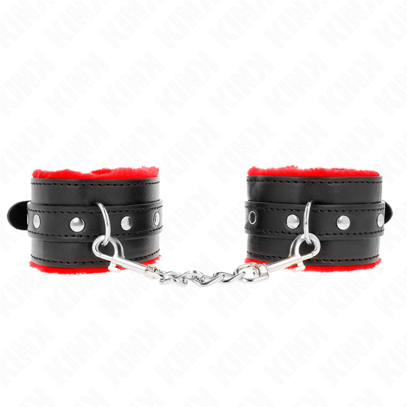 Premium Red Fur Wrist Rests with Adjustable Black Belt — KINK WRIST RESTRAINT