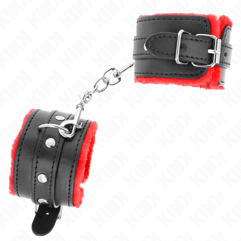 Premium Red Fur Wrist Rests with Adjustable Black Belt — KINK WRIST RESTRAINT