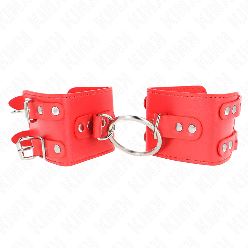 Apoio de pulsos fixo ajustável com argolas e pregos vermelhos — KINK WRIST RESTRAINT