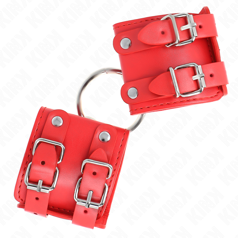 Apoio de pulsos fixo ajustável com argolas e pregos vermelhos — KINK WRIST RESTRAINT