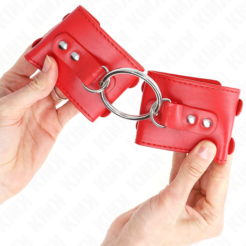 Apoio de pulsos fixo ajustável com argolas e pregos vermelhos — KINK WRIST RESTRAINT