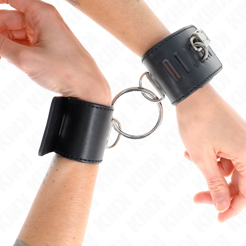 Appui-poignets fixes ajustables noirs avec anneau et cadenas — KINK WRIST RESTRAINT