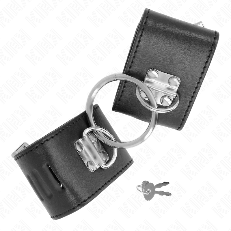 Supporti polsi fissi regolabili neri con anello e lucchetto — KINK WRIST RESTRAINT