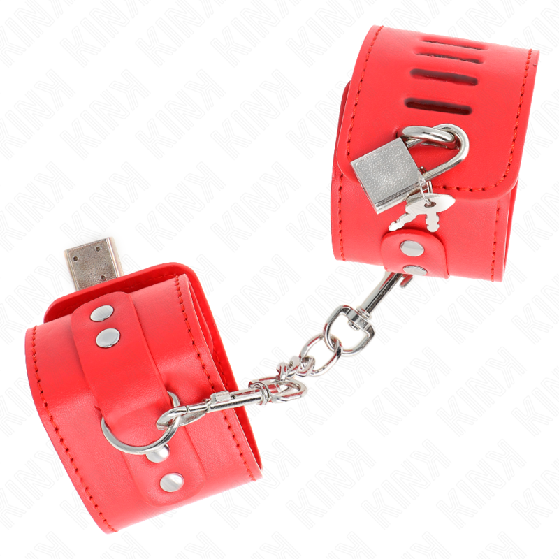 Appui-poignets ajustable rouge avec cadenas — KINK WRIST RESTRAINT