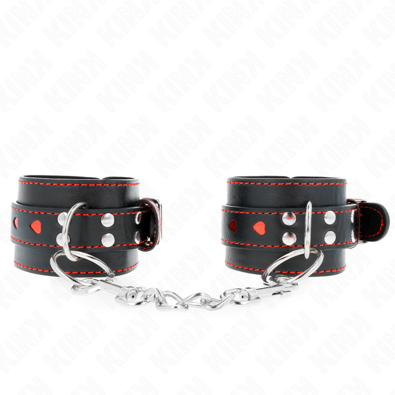 Appui-poignets réglable noir à incrustation coeur rouge — KINK WRIST RESTRAINT