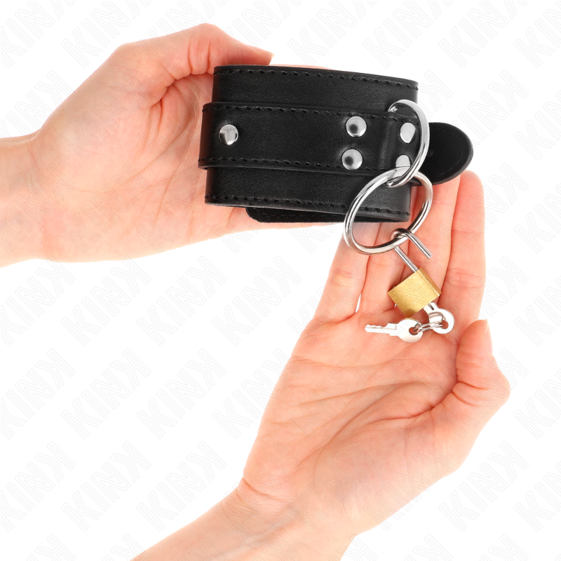 Manette regolabili nere con anello torico — KINK WRIST RESTRAINT