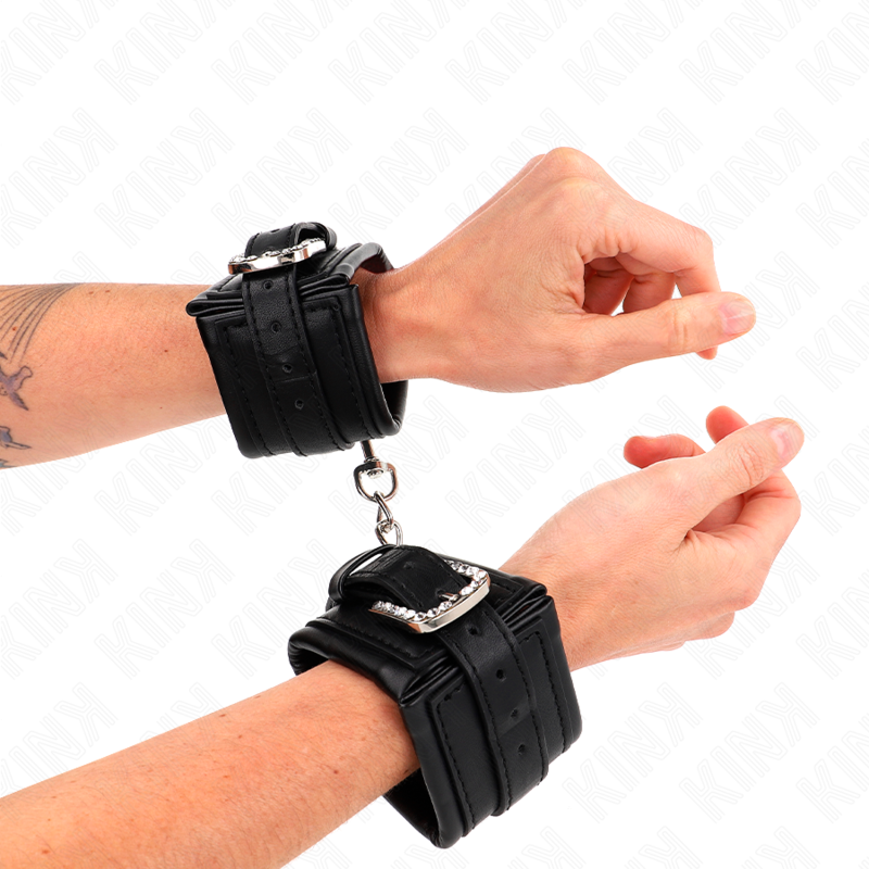 Bracelet de poignet ajustable strass noir — KINK