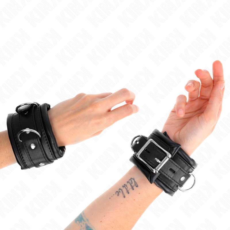 Appui-poignets réglables doublés fourrure noire — KINK WRIST RESTRAINT