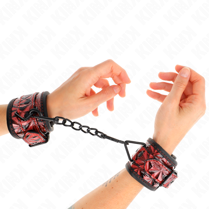 Appui-poignets motif diamant rouge foncé réglable — KINK WRIST RESTRAINT