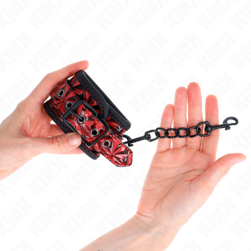 Appui-poignets motif diamant rouge foncé réglable — KINK WRIST RESTRAINT