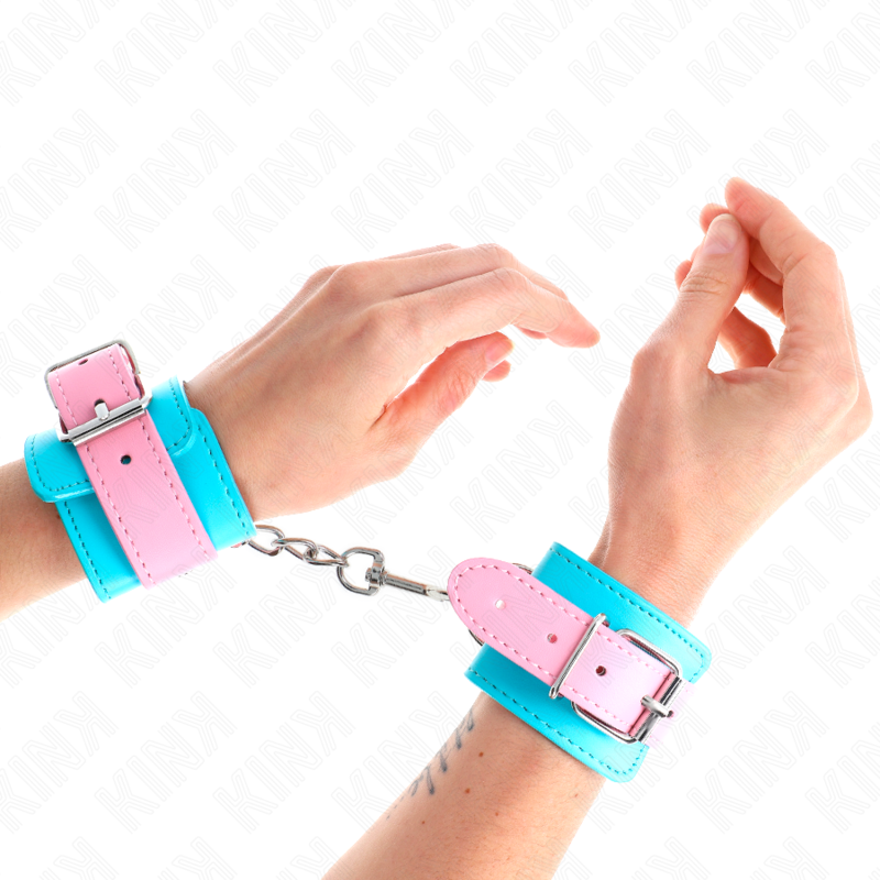 Poignets ajustables souples bleu et rose — KINK WRIST RESTRAINT