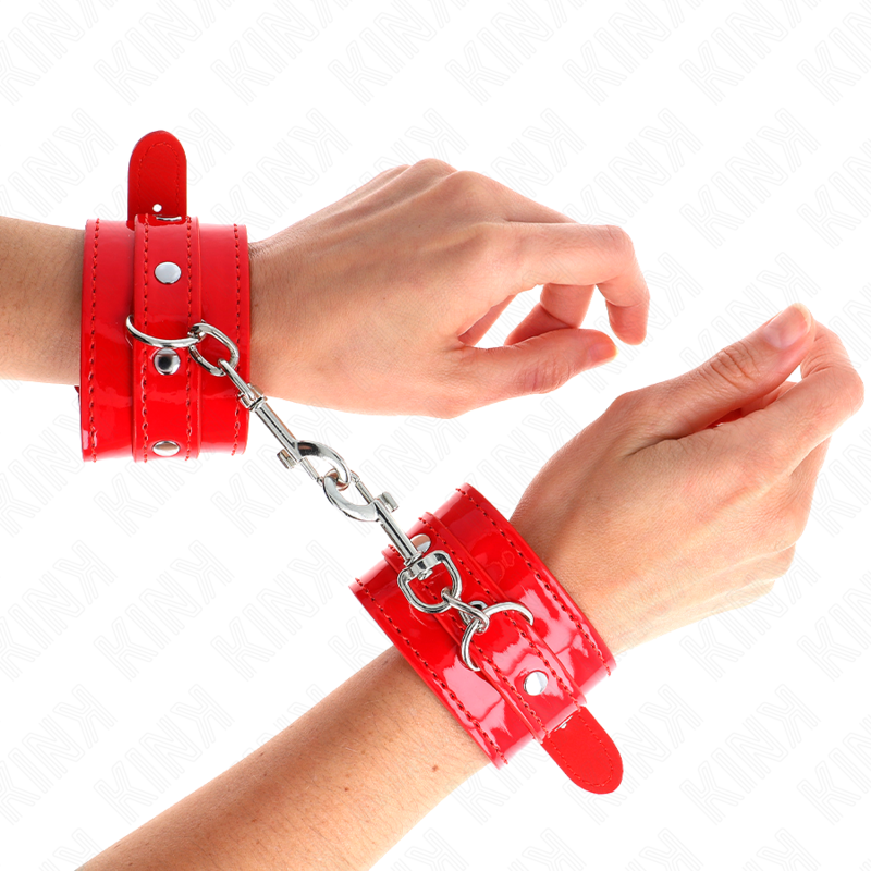 Manchettes ajustables rouges brillantes — KINK WRIST RESTRAINT