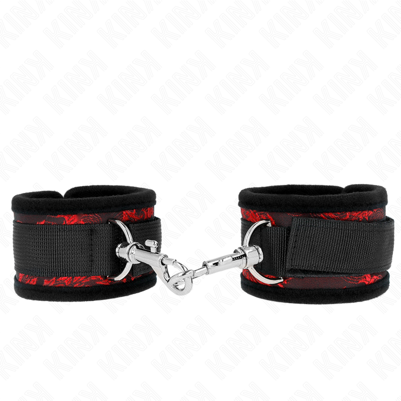 Retenues poignets Scandal rouge et noir — KINK WRIST RESTRAINT