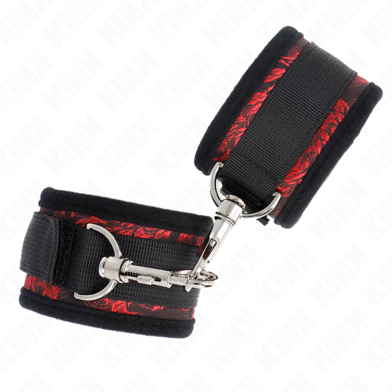 Retenues poignets Scandal rouge et noir — KINK WRIST RESTRAINT