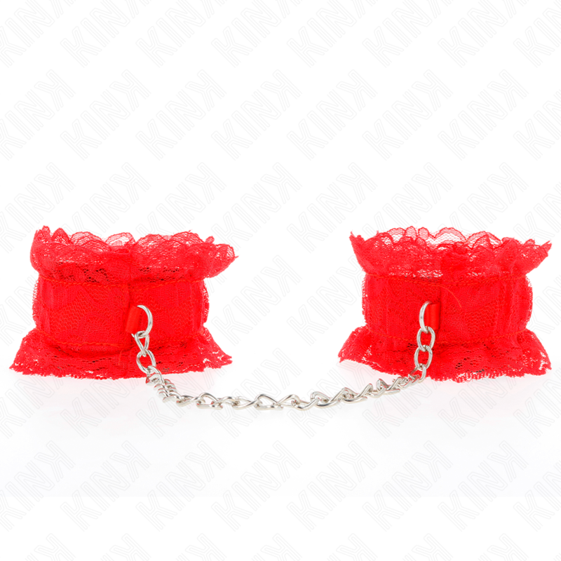 Attaches-poignets élastiques en dentelle rouge — KINK WRIST RESTRAINT