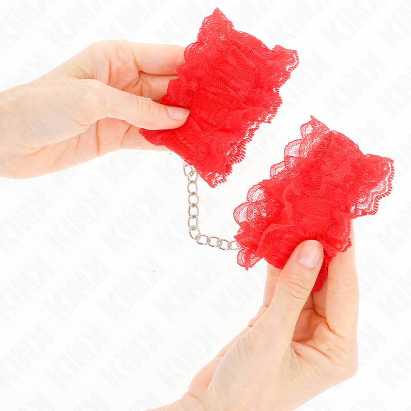 Attaches-poignets élastiques en dentelle rouge — KINK WRIST RESTRAINT