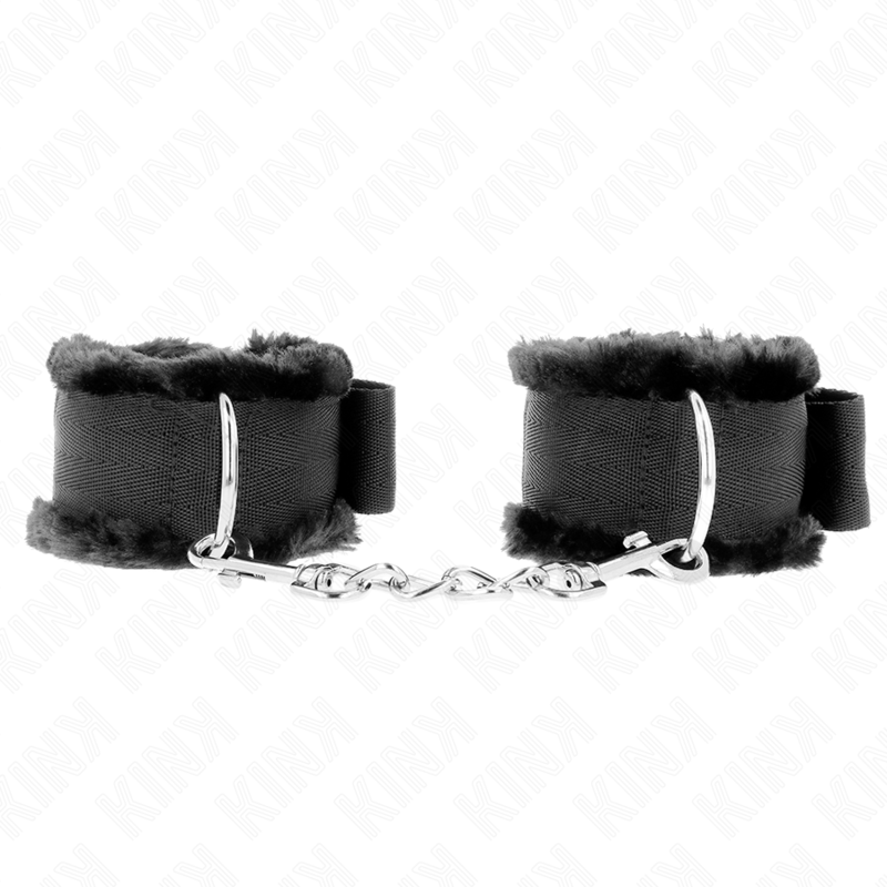 Appui-poignets réglables doublés de fourrure noire — KINK WRIST RESTRAINT