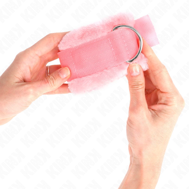 Appui-poignets réglables doublés de fourrure rose — KINK WRIST RESTRAINT