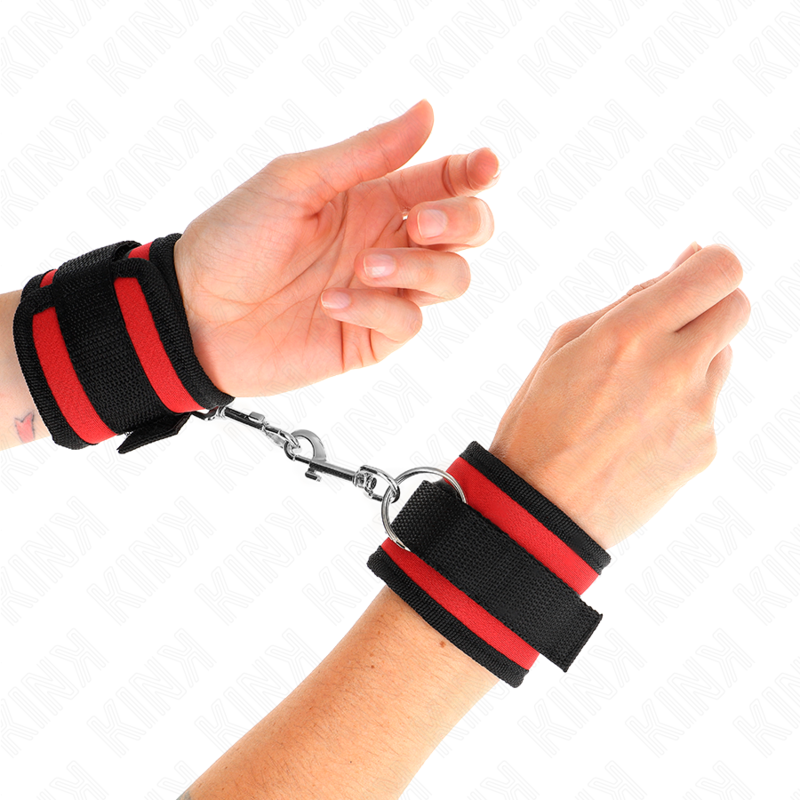 Poignets ajustables en nylon rouge et noir modèle 2 — KINK WRIST RESTRAINT