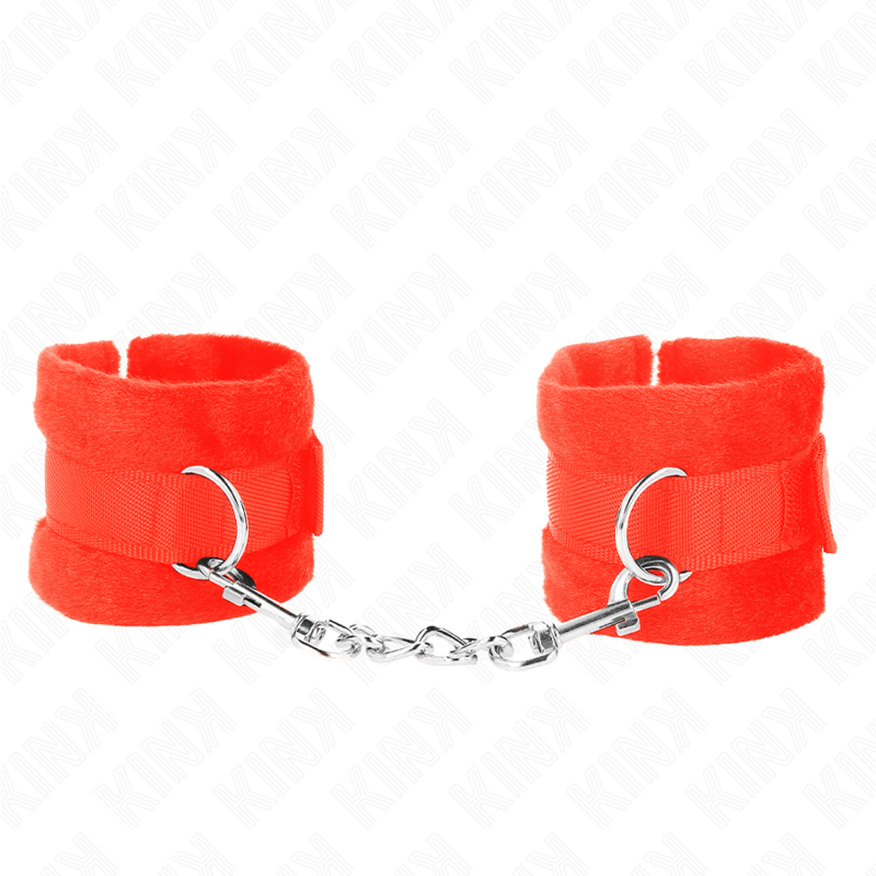 Manchettes débutant en fourrure rouge ajustables — KINK WRIST RESTRAINT