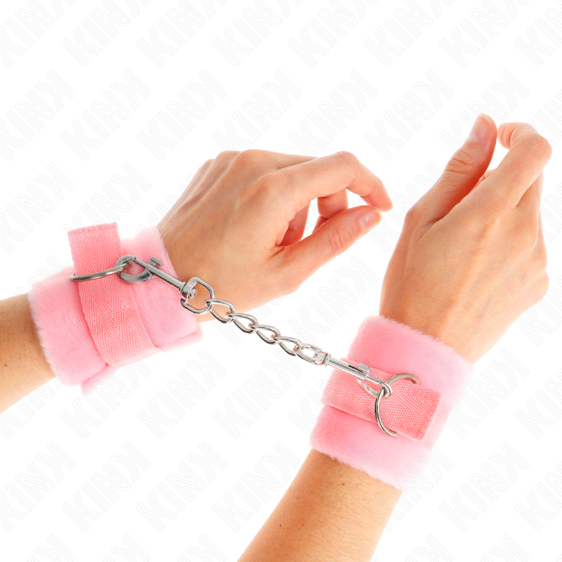 Manchettes débutant en fourrure rose — KINK WRIST RESTRAINT