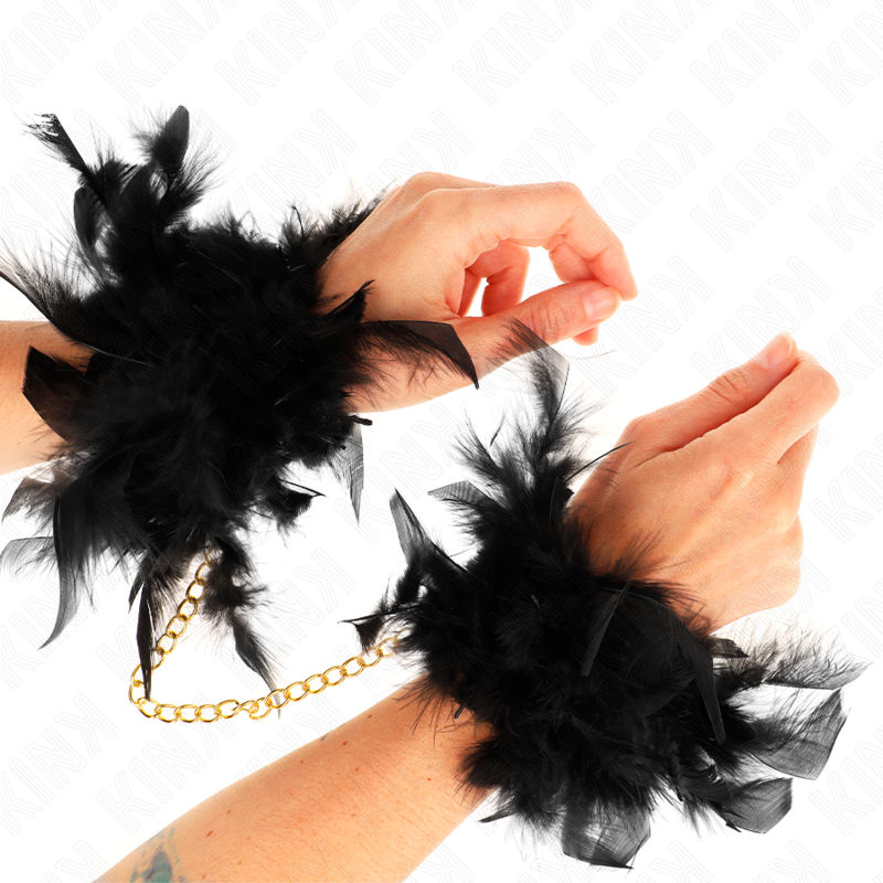 Menottes plume avec chaîne dorée — KINK WRIST RESTRAINT