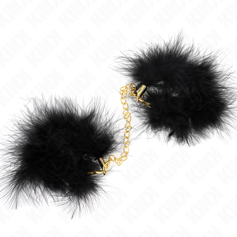 Manchettes en plume avec chaîne dorée — KINK WRIST RESTRAINT