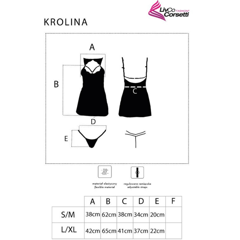 Sinnliche Nachtwäsche aus Spitze und Tüll mit String — LIVCO CORSETTI SETS