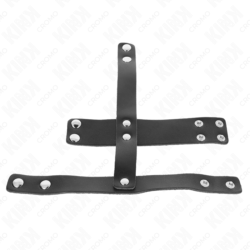 Verstellbare Leder-Penis-Käfig mit Balltrenner — KINK RING POWER