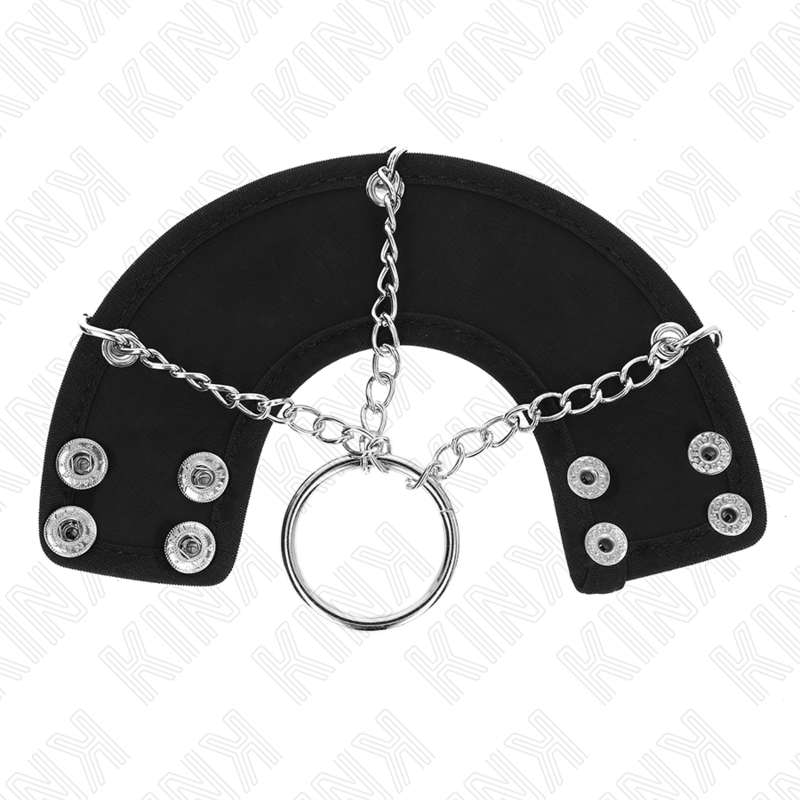 Anello penico con catena metallica e cintura in pelle — KINK RING POWER
