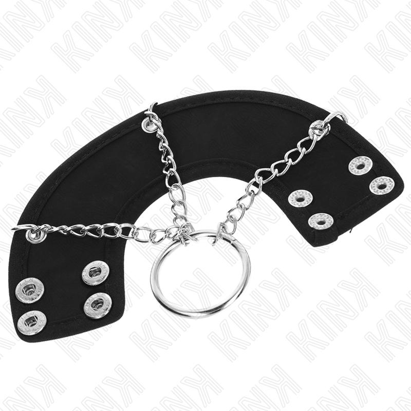 Anello penico con catena metallica e cintura in pelle — KINK RING POWER