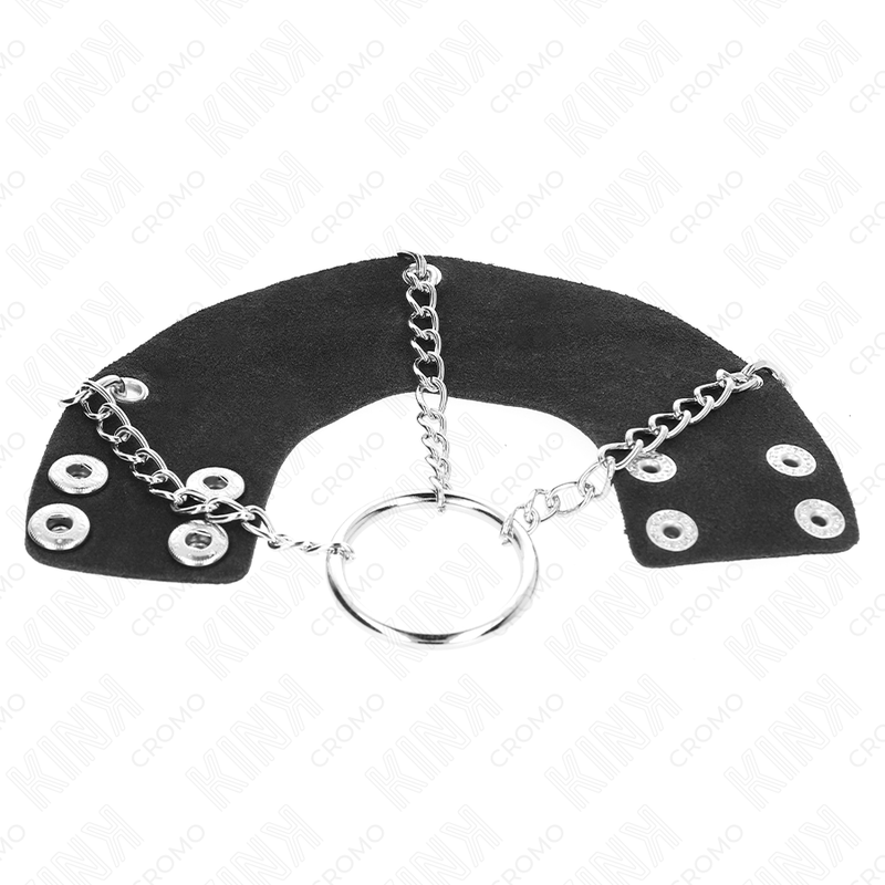 Metallketten-Penisring mit Lederriemen — KINK RING POWER