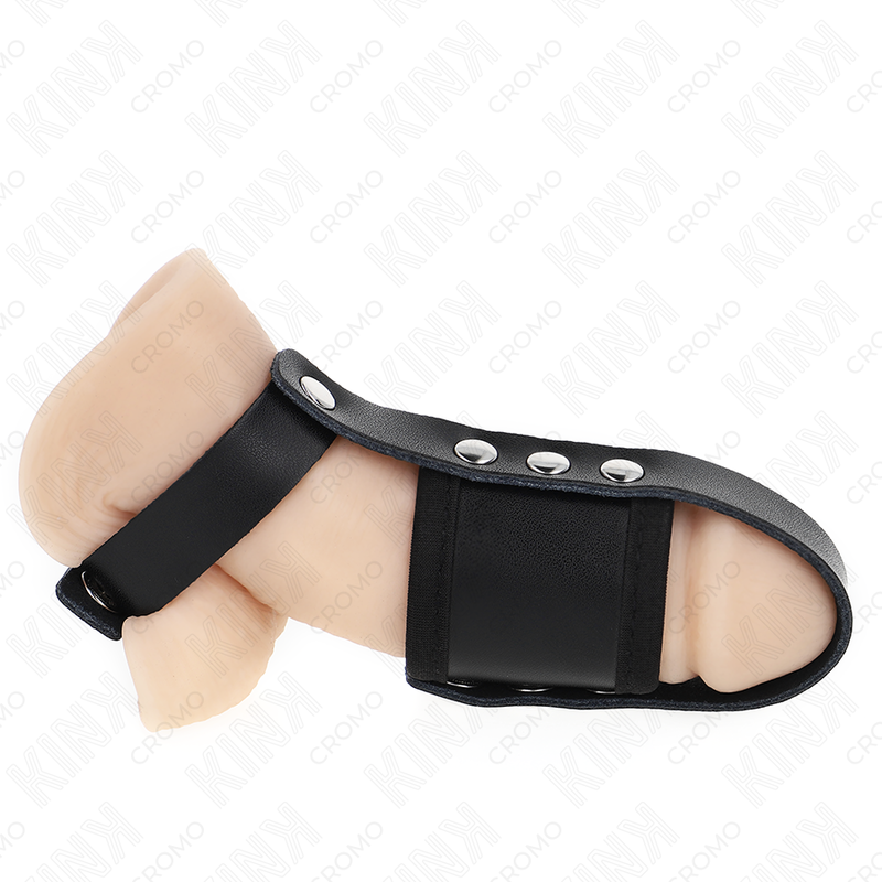 Anneau de cage en cuir réglable avec séparateur testiculaire — KINK RING POWER