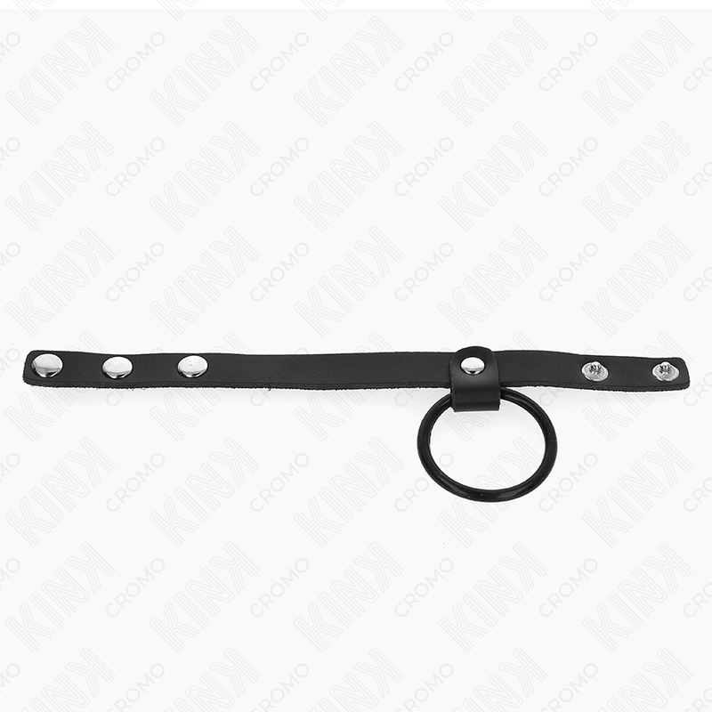 Set aus Silikon-Penisring und Lederscrotum-Separator — KINK RING POWER