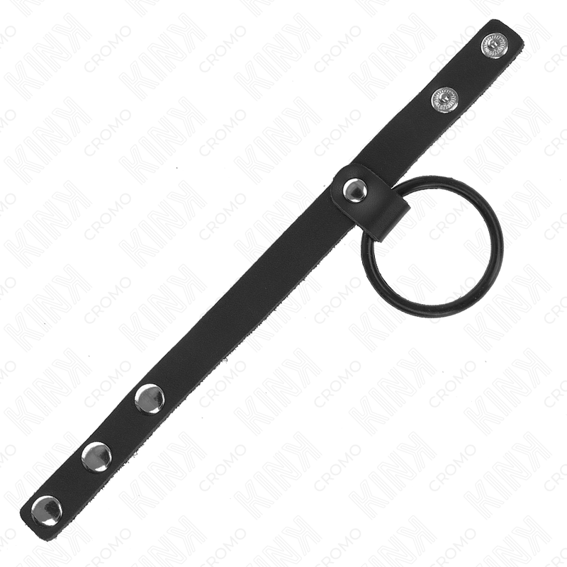Set aus Silikon-Penisring und Lederscrotum-Separator — KINK RING POWER