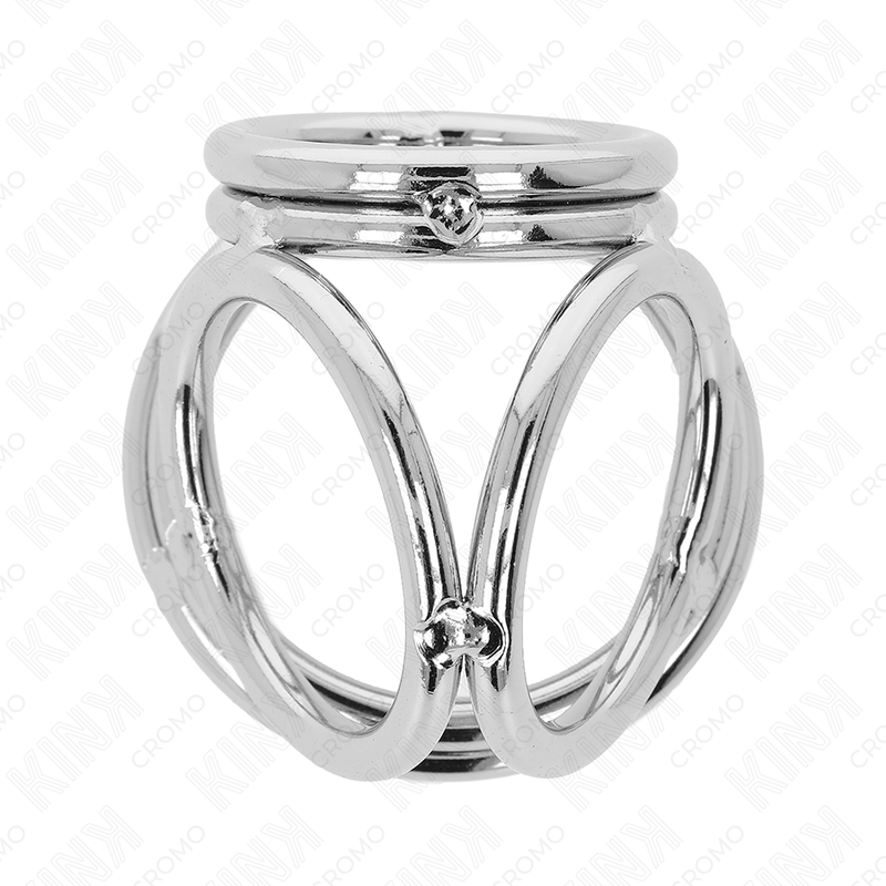 Anneau pénien triple en métal chromé — KINK RING POWER